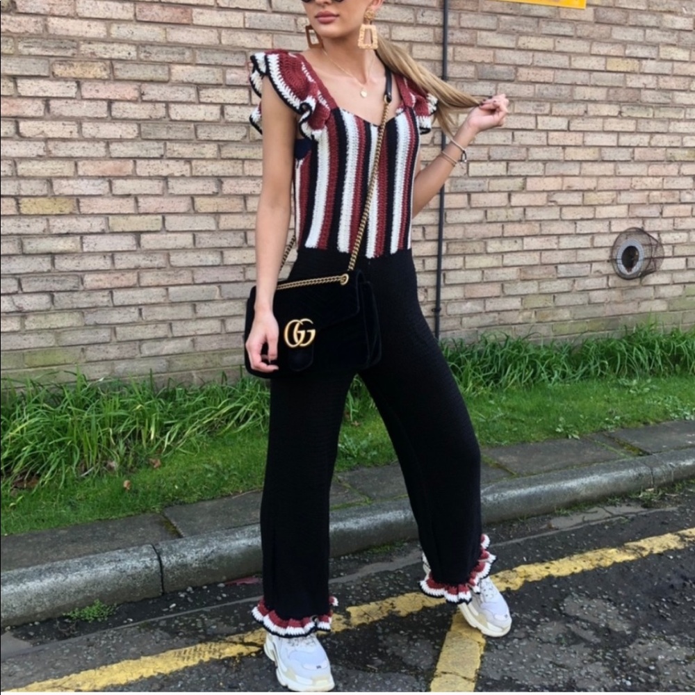 NWT Zara Limited Edition Crochet Ruffle Jumpsuit